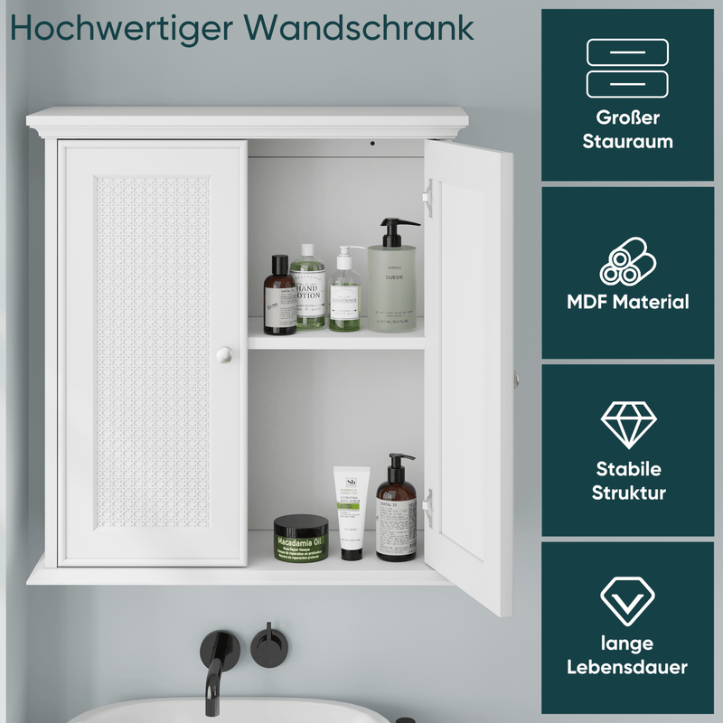 Wandmontierter Badezimmerschrank mit Korbtüren - YB - W3180P271282 - 4 - Yorbay.de