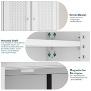 Wandmontierter Badezimmerschrank mit Korbtüren - YB - W3180P271282 - 5 - Yorbay.de