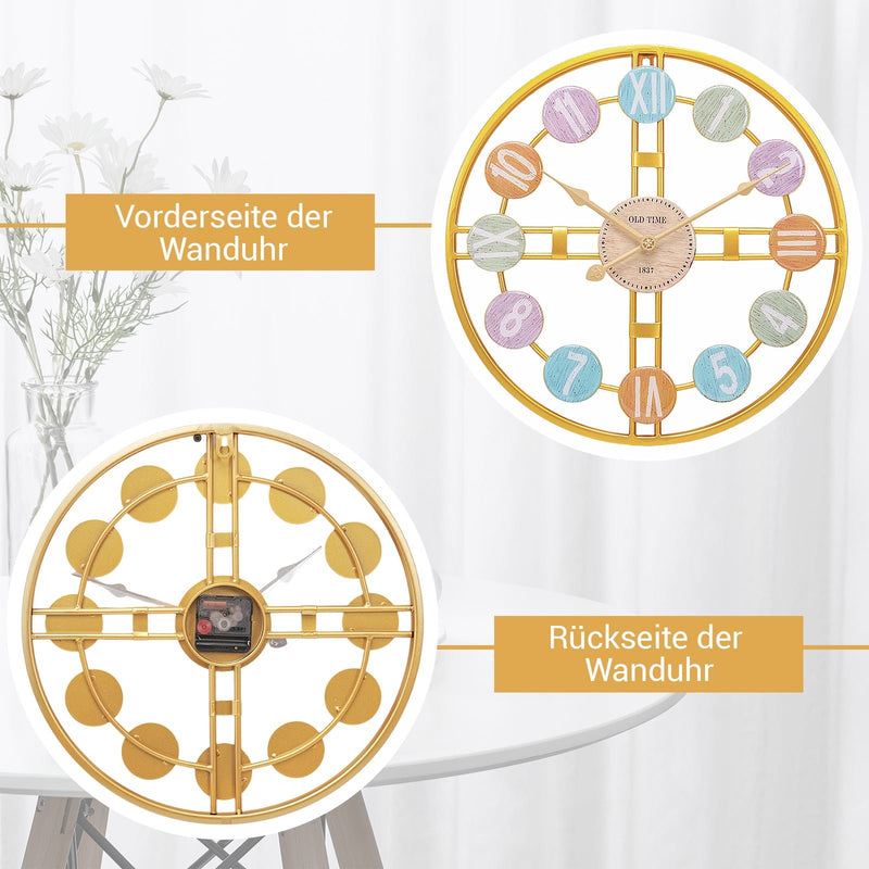 Yorbay Wanduhr aus Metall, 40x40cm / 60x60cm - YB044 - W012 - 6 - Yorbay.de