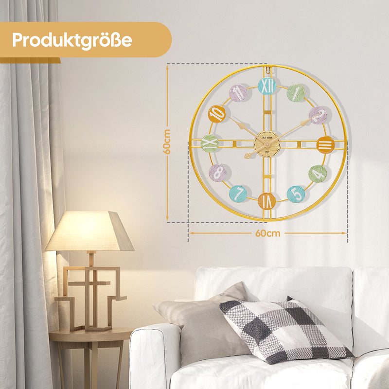 Yorbay Wanduhr aus Metall, 40x40cm / 60x60cm - YB044 - W013 - 18 - Yorbay.de