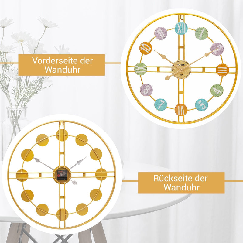 Yorbay Wanduhr aus Metall, 40x40cm / 60x60cm - YB044 - W012 - 11 - Yorbay.de