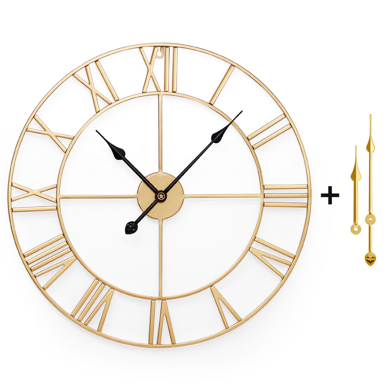 Yorbay Vintage Wanduhr aus Metall Gold - YB003-W005 - 1 - Yorbay.de