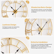 Yorbay Vintage Wanduhr aus Metall Gold - YB003-W005 - 6 - Yorbay.de