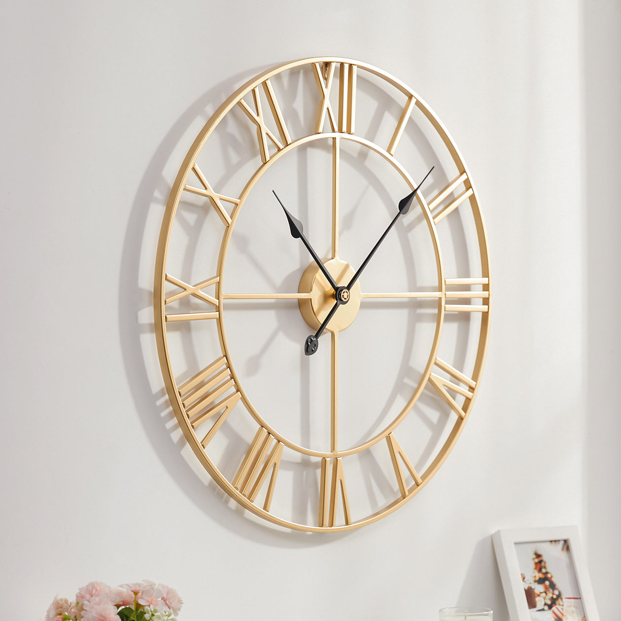 Yorbay Vintage Wanduhr aus Metall Gold - YB003-W005 - 2 - Yorbay.de