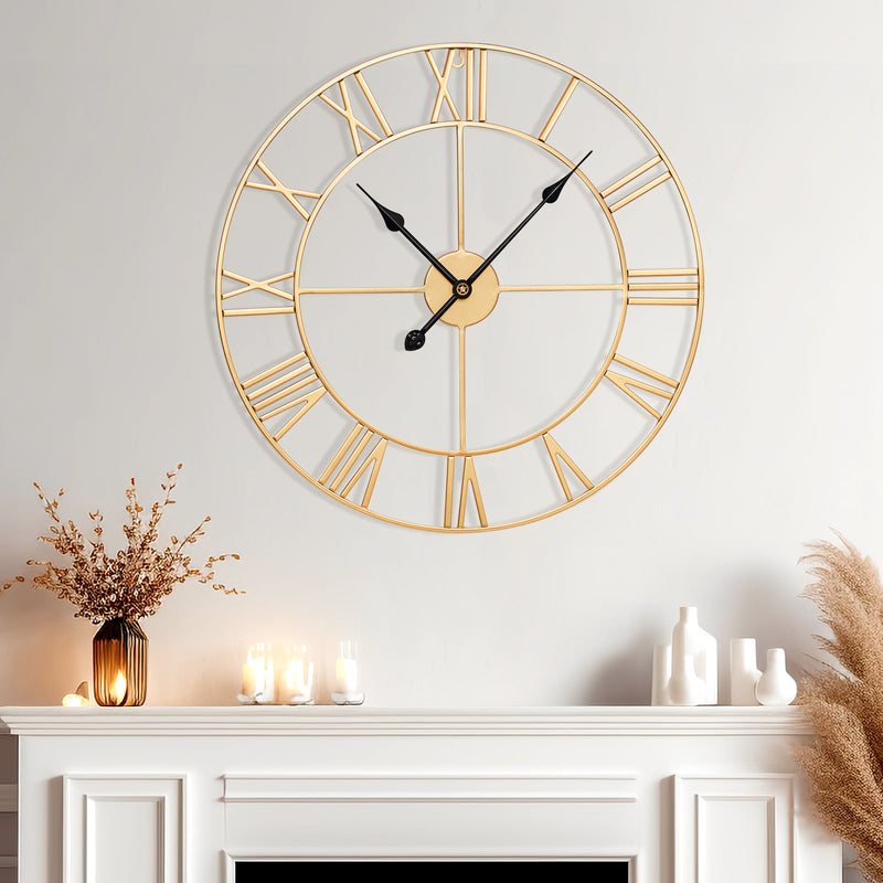 Yorbay Vintage Wanduhr aus Metall Gold - YB003-W005 - 3 - Yorbay.de