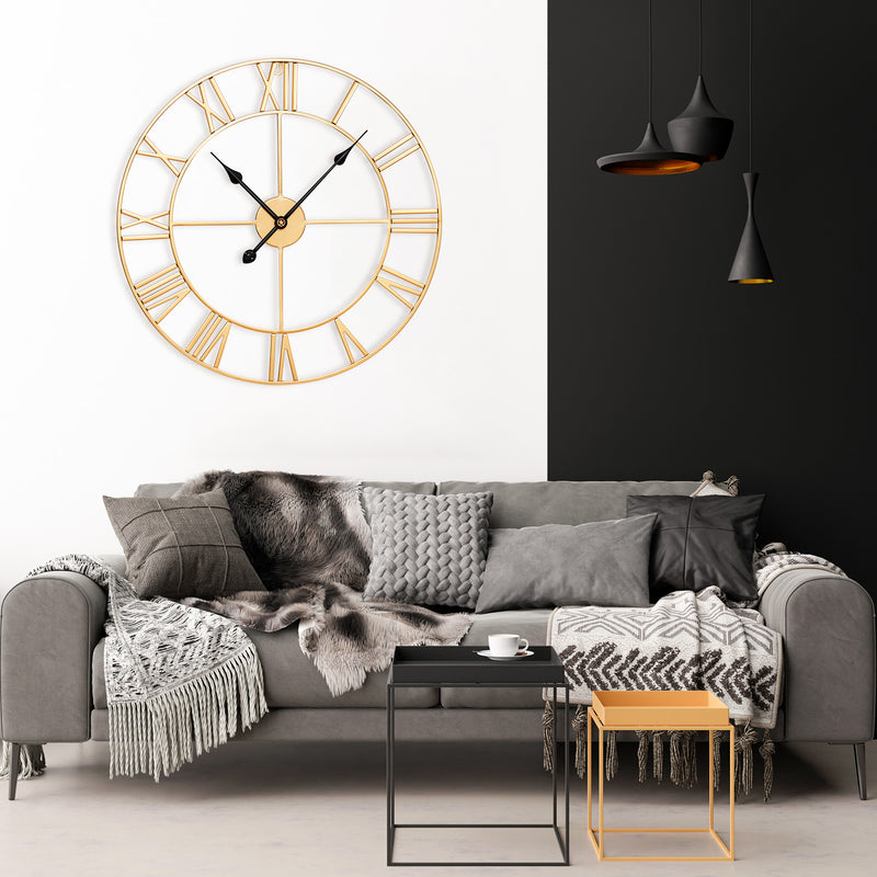 Yorbay Vintage Wanduhr aus Metall Gold - YB003-W005 - 4 - Yorbay.de