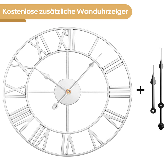 Yorbay Vintage Wanduhr aus Metall mit römischen Ziffern, 40 cm / 60 cm Durchmesser - YB003 - W004 - 10 - Yorbay.de