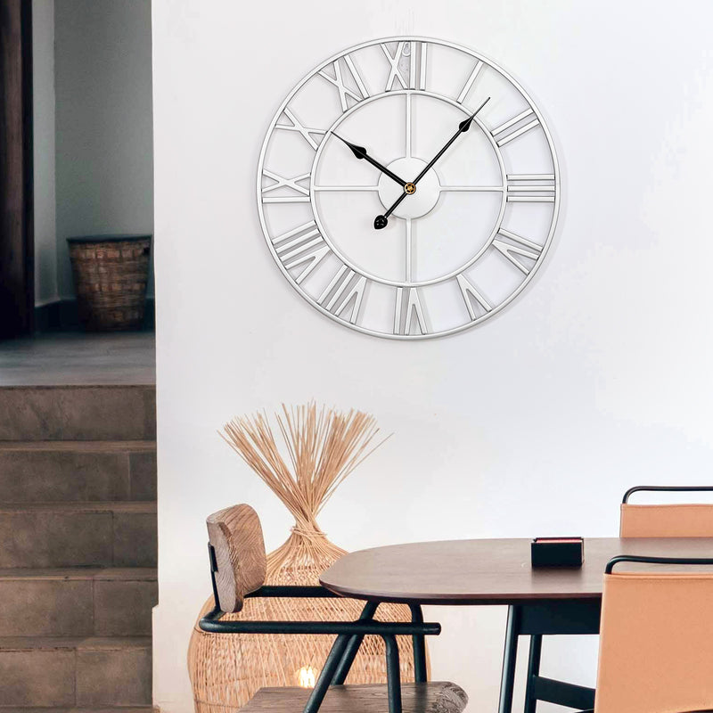 Yorbay Vintage Wanduhr aus Metall Silber - YB003-W004 - 12 - Yorbay.de