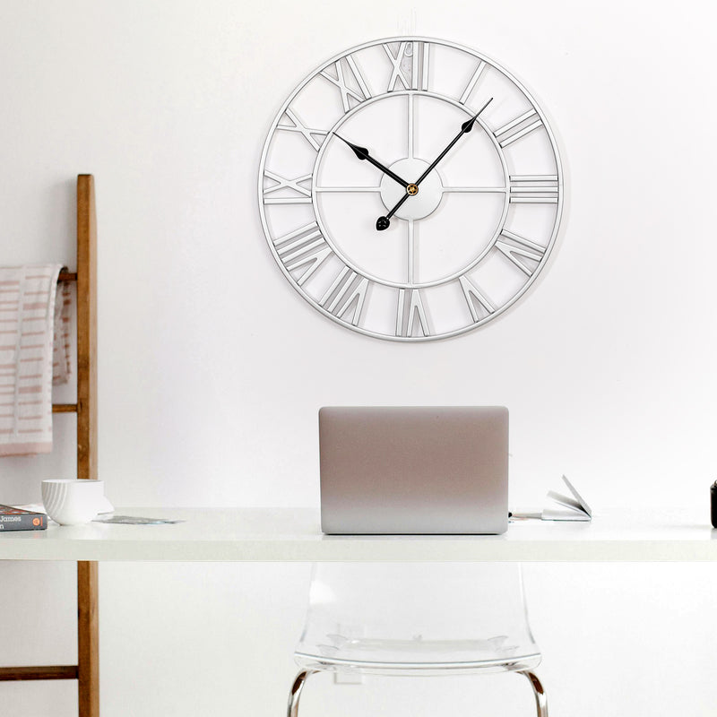 Yorbay Vintage Wanduhr aus Metall Silber - YB003-W004 - 13 - Yorbay.de