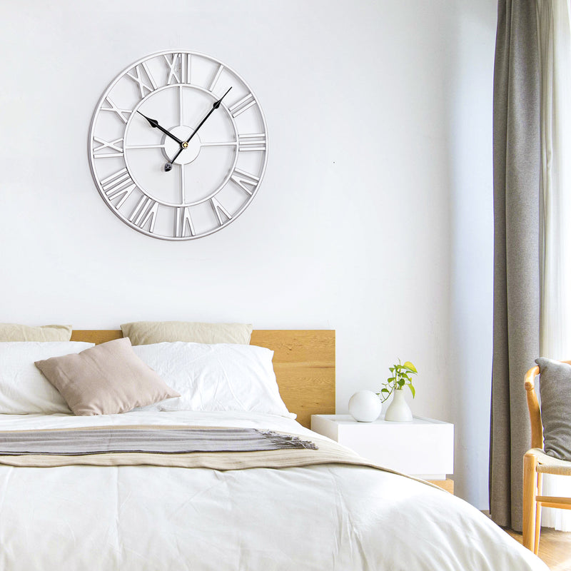 Yorbay Vintage Wanduhr aus Metall Silber - YB003-W004 - 14 - Yorbay.de