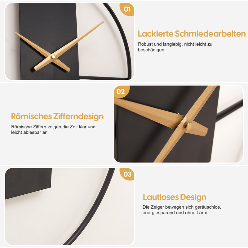 Yorbay Wanduhr aus Metall, 40x40cm / 50x50cm - YB003 - W010 - 4 - Yorbay.de