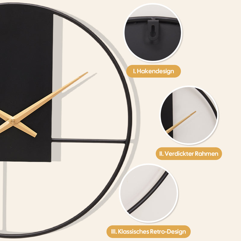 Yorbay Wanduhr aus Metall, 40x40cm / 50x50cm - YB003 - W010 - 5 - Yorbay.de