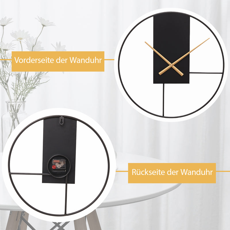 Yorbay Wanduhr aus Metall, 40x40cm / 50x50cm - YB003 - W011 - 15 - Yorbay.de
