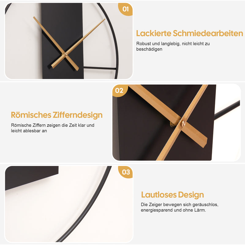 Yorbay Wanduhr aus Metall, 40x40cm / 50x50cm - YB003 - W011 - 13 - Yorbay.de