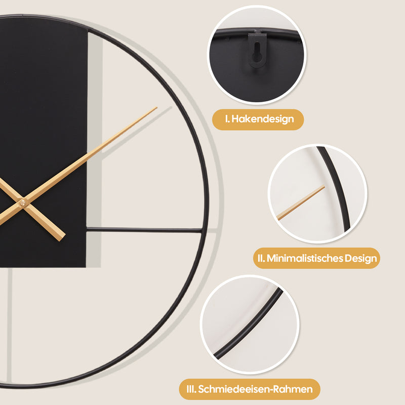 Yorbay Wanduhr aus Metall, 40x40cm / 50x50cm - YB003 - W011 - 14 - Yorbay.de