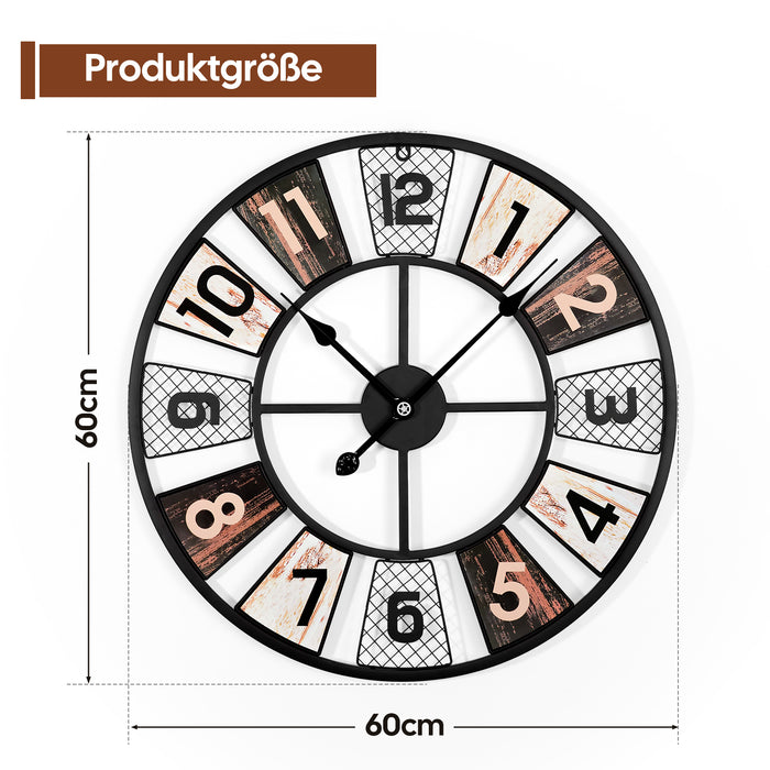 Retro-Wanduhr aus Metall 3 - Yorbay.de