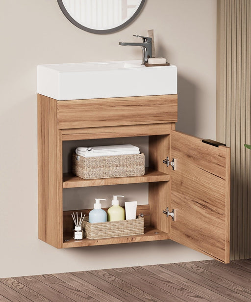 Yorbay Waschbecken mit Unterschrank, wandhängend - YB100-D057 - 2 - Yorbay.de