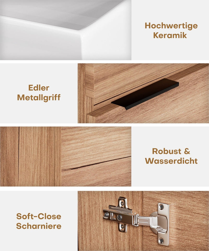 Yorbay Waschbecken mit Unterschrank, wandhängend - YB100-D057 - 4 - Yorbay.de