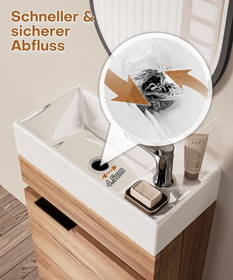 Yorbay Waschbecken mit Unterschrank, wandhängend - YB100-D057 - 6 - Yorbay.de