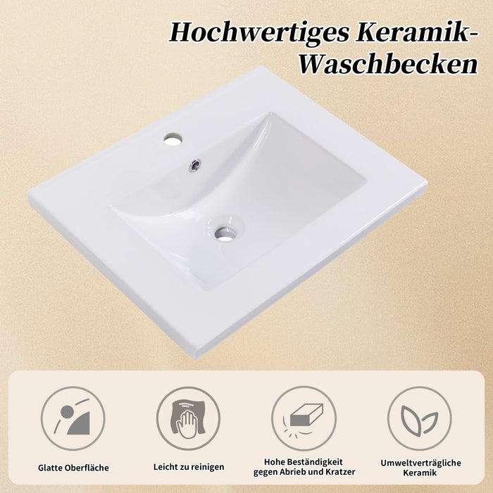 Einzel Waschtisch mit Unterschrank 60cm mit Keramik - Waschbecken - YB - LY316593AAA - 5 - Yorbay.de