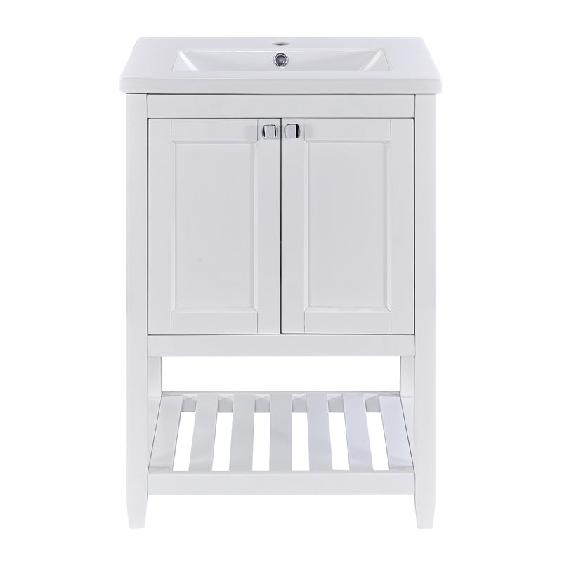 Einzel Waschtisch mit Unterschrank 60cm mit Keramik - Waschbecken - YB - LY316593AAA - 7 - Yorbay.de