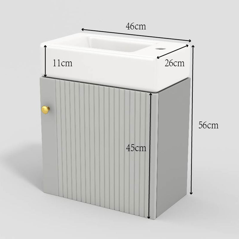 Hängender Waschtischunterschrank 46 cm mit Keramik - Waschbecken - YB - N656P240831E - 3 - Yorbay.de