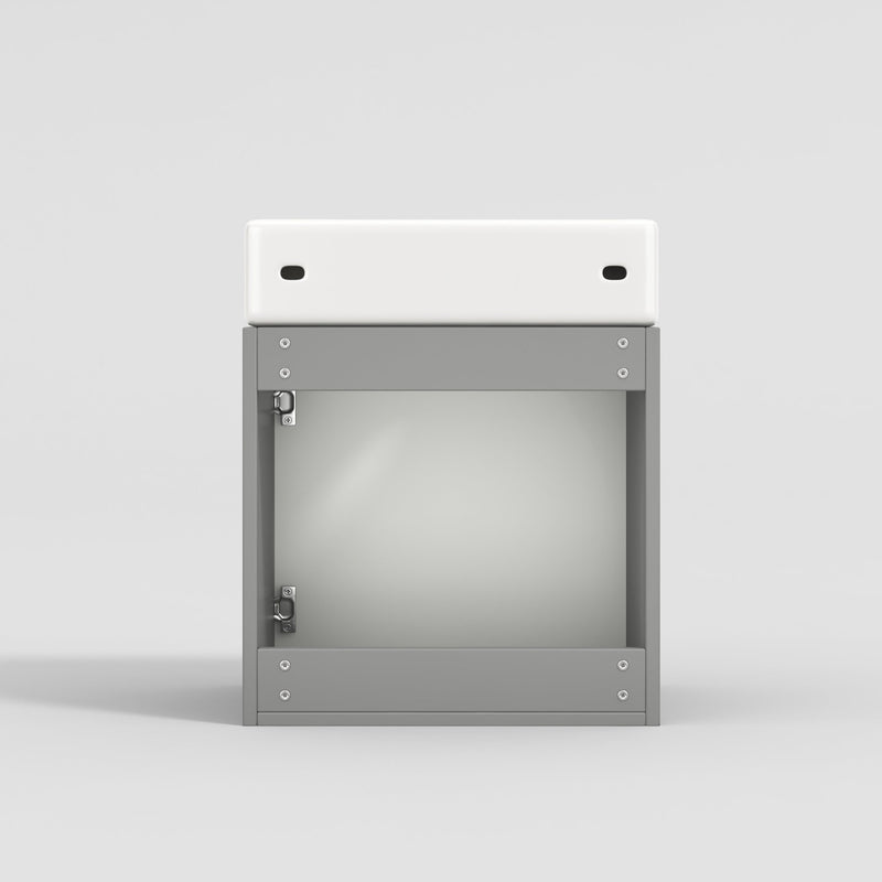 Hängender Waschtischunterschrank 46 cm mit Keramik - Waschbecken - YB - N656P240831E - 6 - Yorbay.de