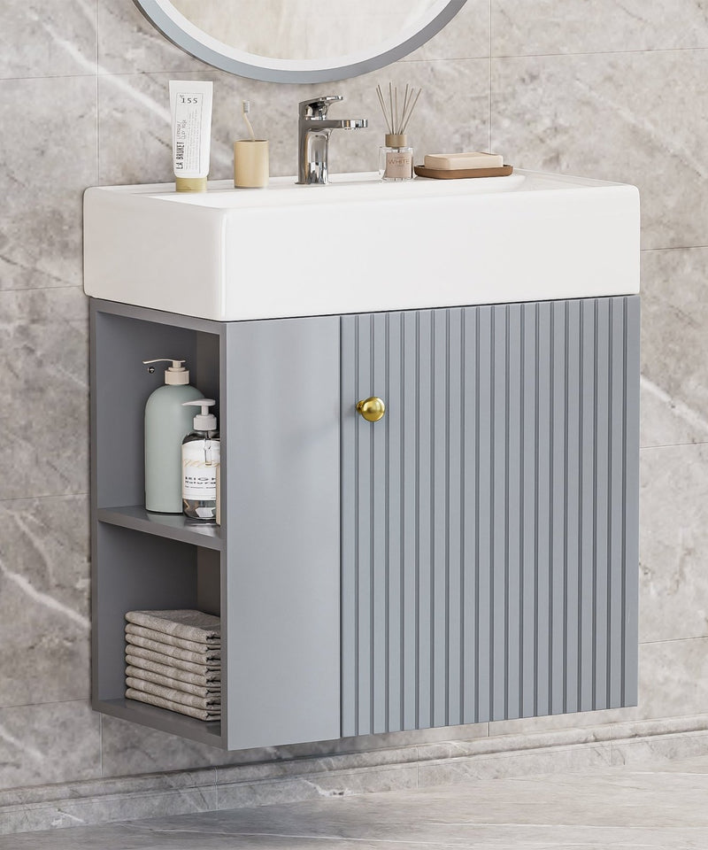 Yorbay hängender Waschtischunterschrank 55 cm mit Waschbecken - YB097-D054 - 10 - Yorbay.de