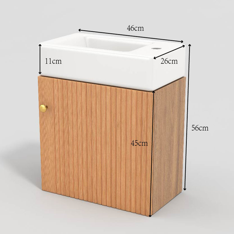 Hängender Waschtischunterschrank 46 cm mit Keramik - Waschbecken - YB - N656P240831A - 10 - Yorbay.de