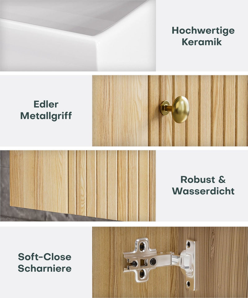 Yorbay hängender Waschtischunterschrank 55 cm mit Waschbecken - YB097-D065 - 19 - Yorbay.de