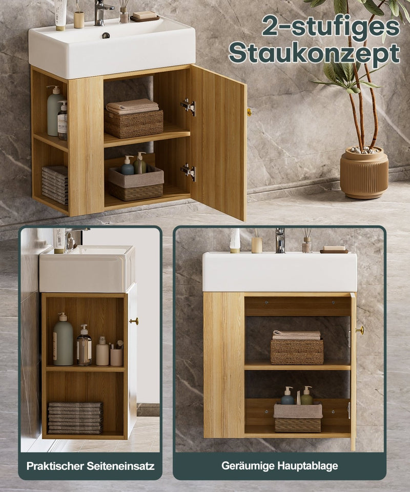 Yorbay hängender Waschtischunterschrank 55 cm mit Waschbecken - YB097-D065 - 20 - Yorbay.de