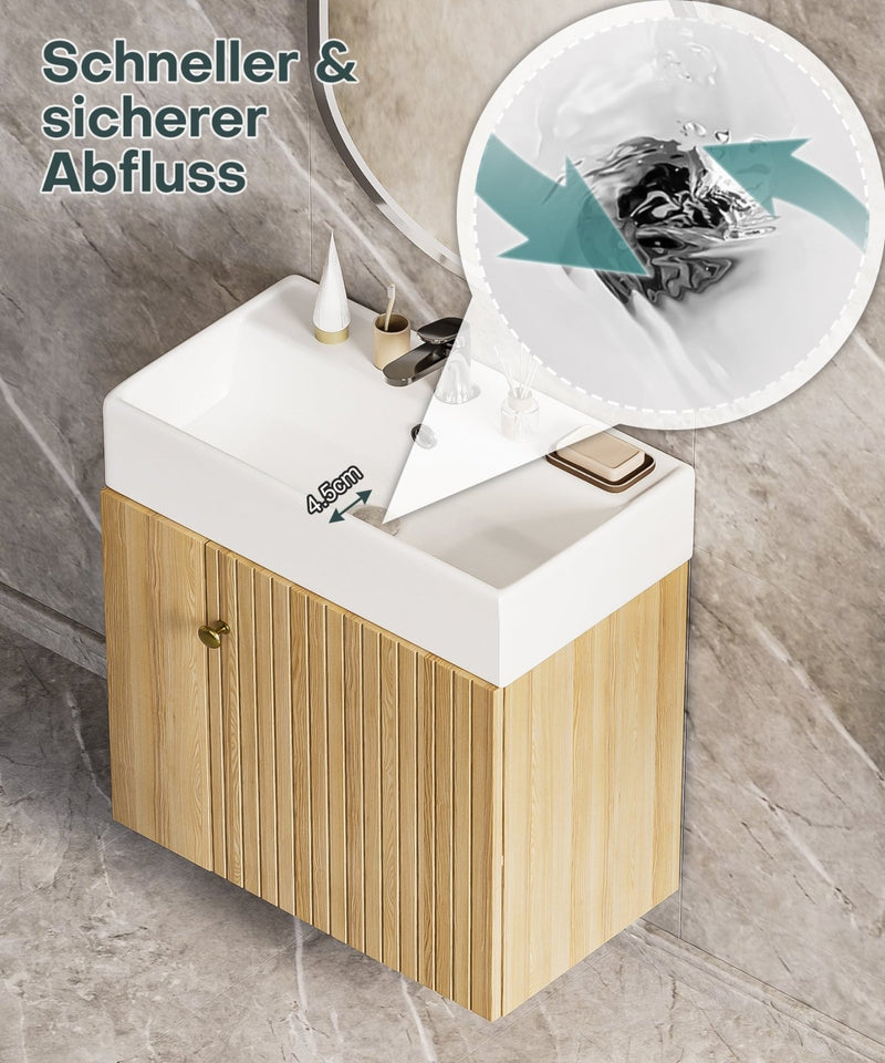 Yorbay hängender Waschtischunterschrank 55 cm mit Waschbecken - YB097-D065 - 21 - Yorbay.de