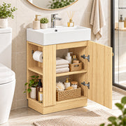 Yorbay Waschbeckenunterschrank mit Keramikbecken, Stauraum und Toilettenpapierhalter - YW032-D106 - 17 - Yorbay.de