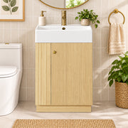 Yorbay Waschbeckenunterschrank mit Keramikbecken, Stauraum und Toilettenpapierhalter - YW032-D106 - 18 - Yorbay.de