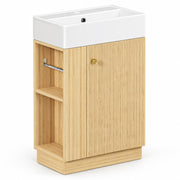 Yorbay Waschbeckenunterschrank mit Keramikbecken, Stauraum und Toilettenpapierhalter - YW032-D106 - 10 - Yorbay.de