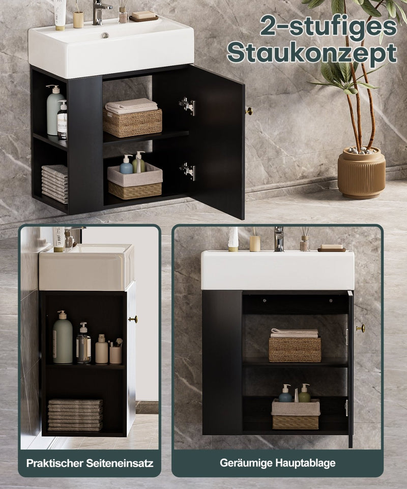 Yorbay hängender Waschtischunterschrank 55 cm mit Waschbecken - YB097-D083 - 27 - Yorbay.de