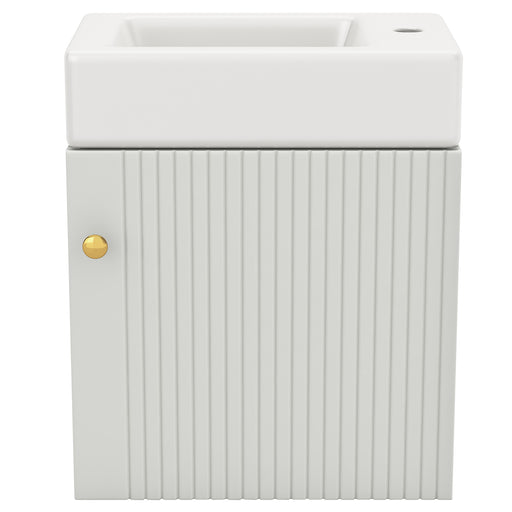 Hängender Waschtischunterschrank 46 cm mit Keramik - Waschbecken - YB - N656P240831K - 16 - Yorbay.de