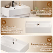Yorbay Waschbeckenunterschrank mit Keramikbecken, Stauraum und Toilettenpapierhalter - YW032-D105 - 6 - Yorbay.de