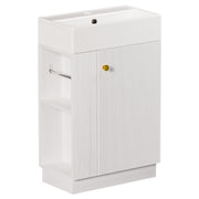 Yorbay Waschbeckenunterschrank mit Keramikbecken, Stauraum und Toilettenpapierhalter - YW032-D105 - 1 - Yorbay.de