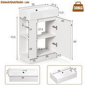 Yorbay Waschbeckenunterschrank mit Keramikbecken, Stauraum und Toilettenpapierhalter - YW032-D105 - 3 - Yorbay.de