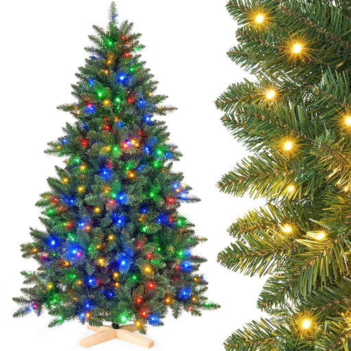 Yorbay künstlicher Weihnachtsbaum mit LED - Beleuchtung, 10 Lichtmodi und Holzständer - O037 - 1 - Yorbay.de