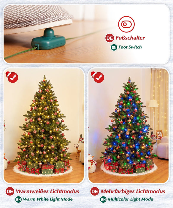 Yorbay künstlicher Weihnachtsbaum mit LED - Beleuchtung, 10 Lichtmodi und Holzständer - O037 - 7 - Yorbay.de