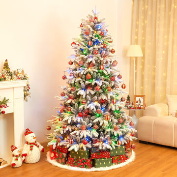 Künstlicher Weihnachtsbaum mit 10 Lichtmodi: Warmweiß & Buntlichter für  Weihnachtsdeko — Yorbay.de