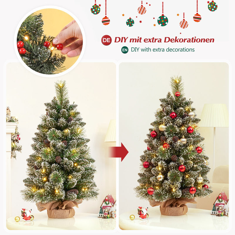 Yorbay Mini-Weihnachtsbaum mit LED-Beleuchtung und Schnee, 40 cm / 70 cm 16 - Yorbay.de