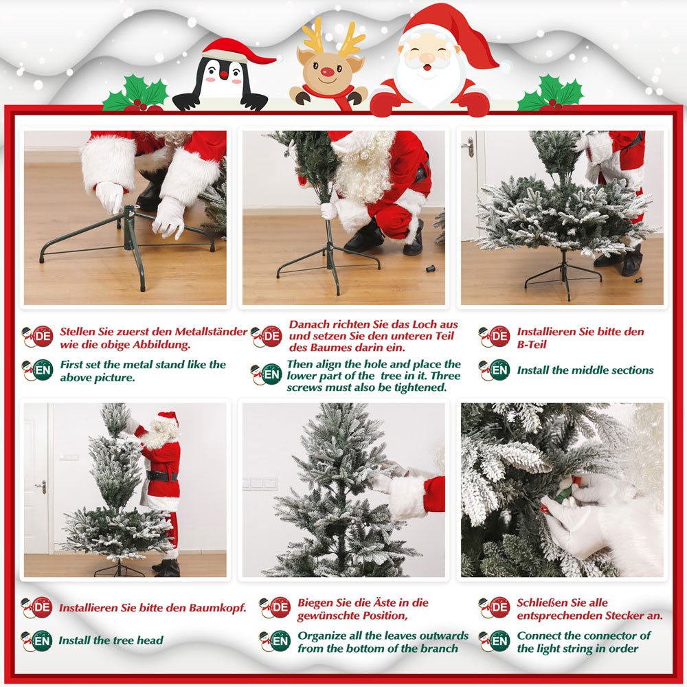 Yorbay künstlicher Weihnachtsbaum mit Schnee und warmweißen LED - O026 - 8 - Yorbay.de