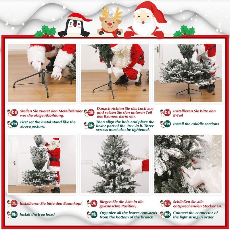 Yorbay künstlicher Weihnachtsbaum mit Schnee und warmweißen LED - O026 - 8 - Yorbay.de