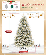 Yorbay künstlicher Weihnachtsbaum mit Schnee und warmweißen LED - Leuchten, 150 cm, 180 cm und 210 cm - O026 - 4 - Yorbay.de