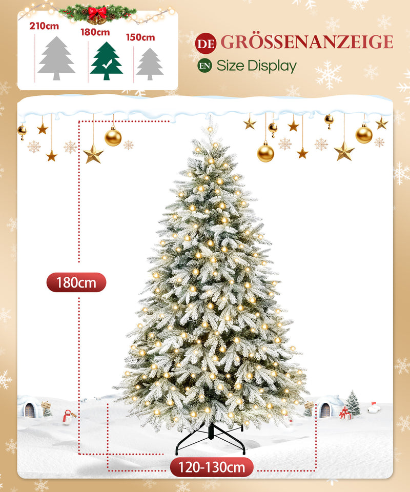 Yorbay künstlicher Weihnachtsbaum mit Schnee und warmweißen LED - Leuchten, 150 cm, 180 cm und 210 cm - O026 - 4 - Yorbay.de