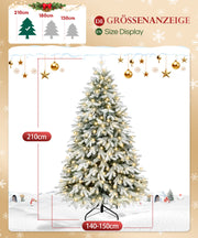 Yorbay künstlicher Weihnachtsbaum mit Schnee und warmweißen LED - Leuchten, 150 cm, 180 cm und 210 cm - O026 - 5 - Yorbay.de