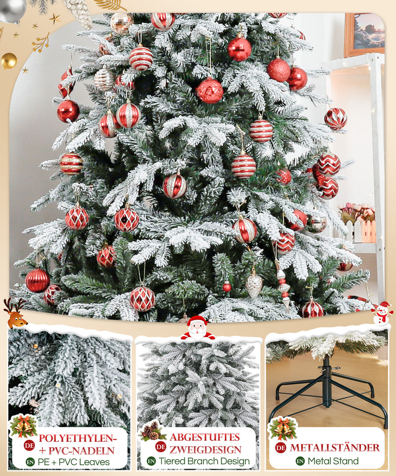 Yorbay künstlicher Weihnachtsbaum mit Schnee und warmweißen LED - Leuchten, 150 cm, 180 cm und 210 cm - O026 - 6 - Yorbay.de